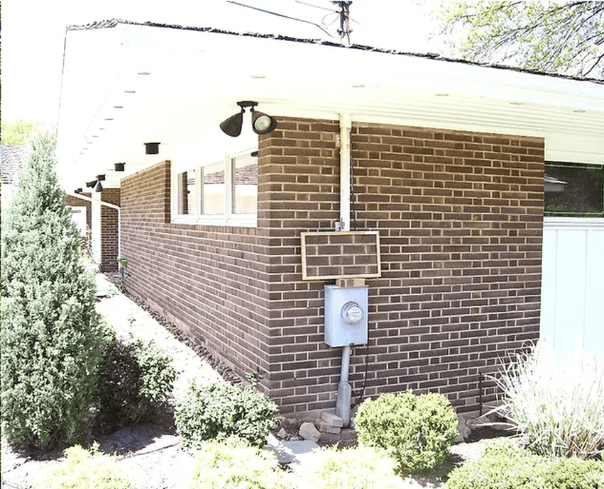After — brick stained to new color